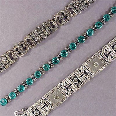 Lot 119 - Group of Three Evening Bracelets Comprising...