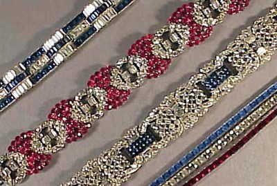 Lot 120 - Group of Four Evening Bracelets Comprising...