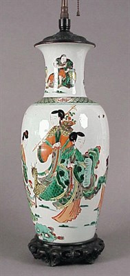 Lot 414 - Famille Verte Porcelain Vase Decorated with...