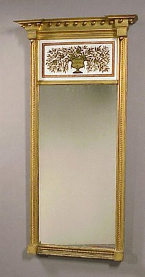 Lot 276 - Federal Gilt-Wood and Eglomise Looking Glass...