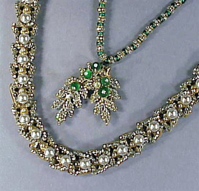 Lot 167 - Two Miriam Haskell Necklaces Comprising a gilt-...