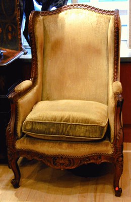 Lot 555 - Pair of Louis XV Style Fruitwood Bergeres