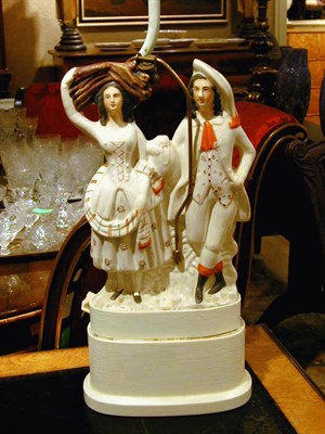 Lot 289 - Two Staffordshire Pottery Figural Groups...