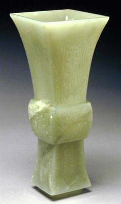 Lot 307 - Pale Green Jade Square-Section Gu...