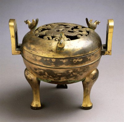 Lot 178 - Gilt-Bronze Covered Ding Four-Character Xuande...