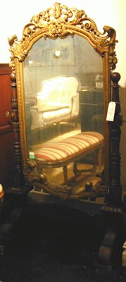 Lot 166 - Louis XV Style Mahogany and Parcel-Gilt Cheval...