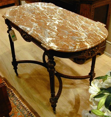 Lot 453 - Louis XIV Style Marble Top Mahogany Writing Table