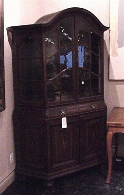 Lot 174 - Continental Marquetry-Inlaid Oak Vitrine