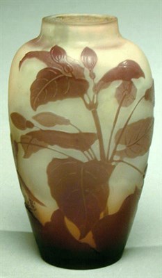 Lot 154 - Galle Cameo Glass Vase Of shouldered ovoid...