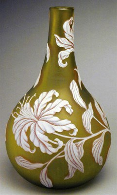 Lot 182 - English Cameo Glass Vase Of teardrop form, in...