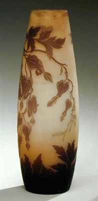 Lot 160 - Galle Cameo Glass Vase Of shaped cylindrical...