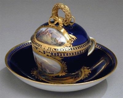 Lot 363 - Meissen Porcelain Covered Cup and Saucer