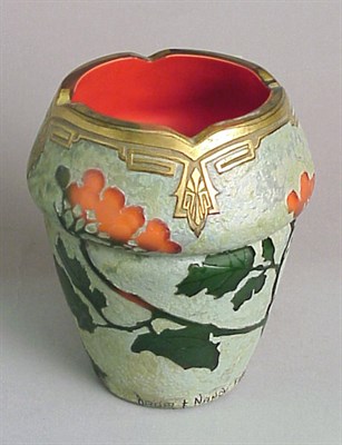 Lot 155 - Daum Nancy Cameo Glass Vase Of shouldered...