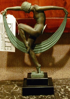 Lot 385 - Two Art Deco Style Patinated-Metal Figures