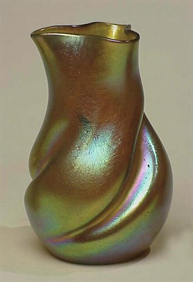 Lot 388 - Unsigned Loetz Glass Vase Of twisted globular...