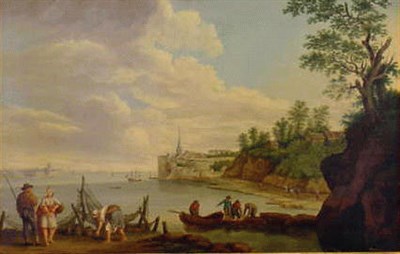 Lot 226 - Dutch School 18th Century HARBOR VIEW WITH...