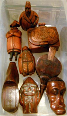 Lot 356 - Group of Eight Treen Snuff Boxes