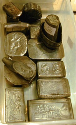 Lot 361 - Group of Pewter Snuff Boxes Approximately...