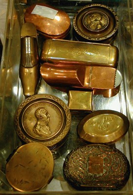 Lot 346A - Group of Ten Copper and Brass Snuff Boxes