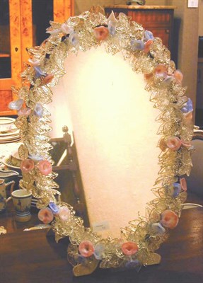 Lot 200 - Venetian Glass Oval Dressing Mirror