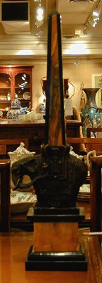 Lot 472 - Pair of Marble Obelisks Mounted on Bronze...
