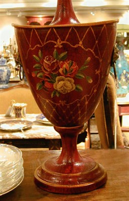 Lot 459 - Pair of Tole Urns Mounted as Lamps