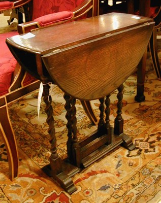 Lot 270 - Jacobean Style Oak Drop-Leaf Side Table