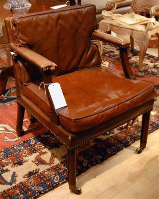 Lot 561 - Regency Style Leather Upholstered Armchair