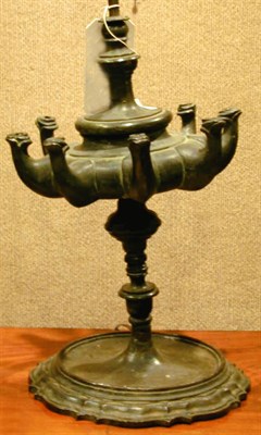 Lot 250 - Continental Bronze Fluid Lamp Electrified.