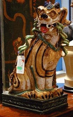 Lot 552 - Chinese Glazed Pottery Fu Dog