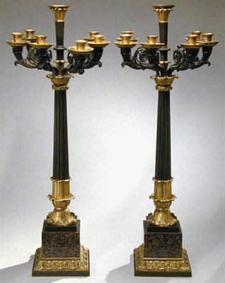 Lot 646 - Pair of Empire Style Gilt and Patinated-Bronze...