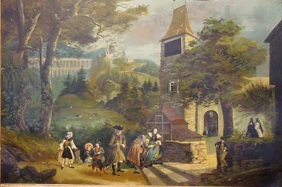 Lot 30 - German School 19th Century VILLAGE SCENE...
