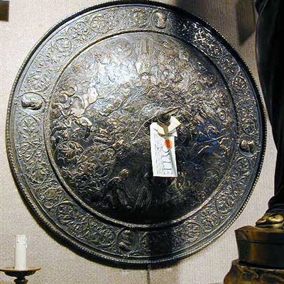 Lot 300 - Victorian Silver Plated Shield Circular with...