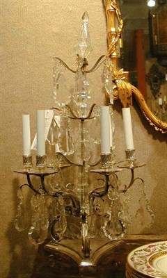 Lot 528 - Pair of Rococo Style Silvered Metal Six-Light...