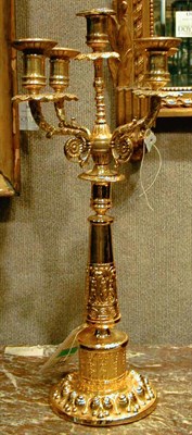 Lot 480 - Pair of Louis XIV Style Gilt-Metal Five-Light...