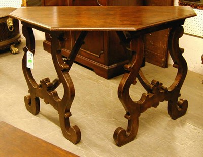 Lot 341 - Pair of Italian Baroque Style Walnut Consoles...