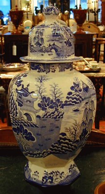Lot 322 - Three Masons Blue and White Stoneware Covered...