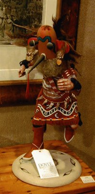 Lot 148 - Two Hopi Polychrome Wood Kachina Dolls...