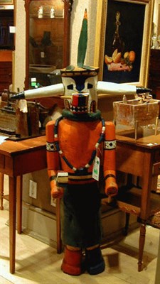 Lot 156 - Hopi Polychrome Wood Kachina Figure Height 50...