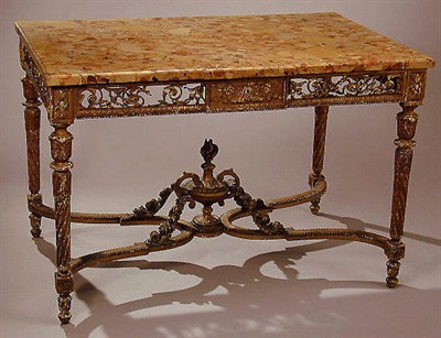 Lot 596 - Louis XV Style Gilt Carved Wood Center Table...