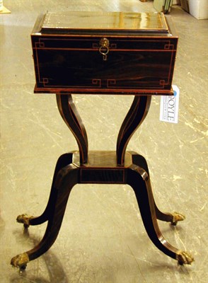 Lot 580 - Regency Satinwood Inlaid Rosewood Tea Poy...