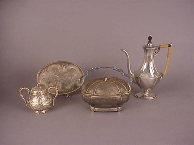 Lot 173A - Chinese Export Silver Covered Sugar Bowl, Oval...