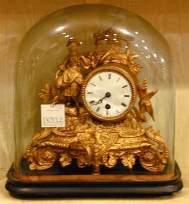 Lot 187 - Group of Five Glass Dome Covered Clocks