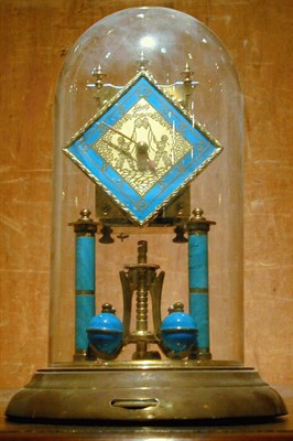 Lot 244 - Group of Four Glass Dome Covered Clocks