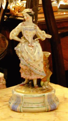 Lot 304 - Pair of Porcelain, Metal and Glass Figural...