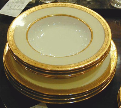 Lot 306 - Minton Gilt-Decorated Porcelain Partial Dinner...