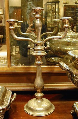 Lot 409 - Pair of Sterling Silver Three-Light Candelabra...