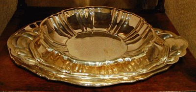 Lot 411 - Three Continental Silver Trays and a Sterling...