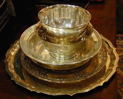 Lot 416 - Group of Seven Sterling Silver Bowls and Trays...