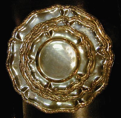 Lot 418 - Group of Five Peruvian Silver Plates Total...